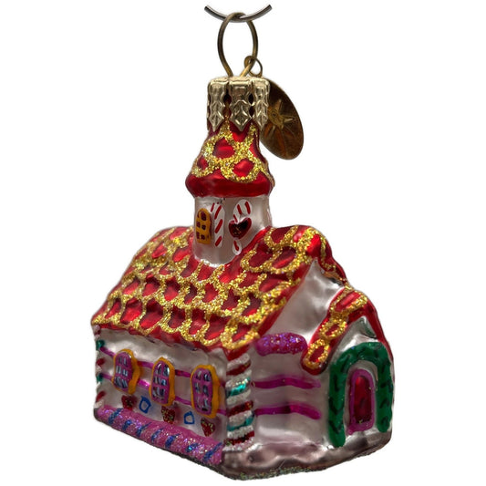 Christopher Radko Gingerbread Chapel Micro Gem Christmas Tree Ornament 01-0798-0