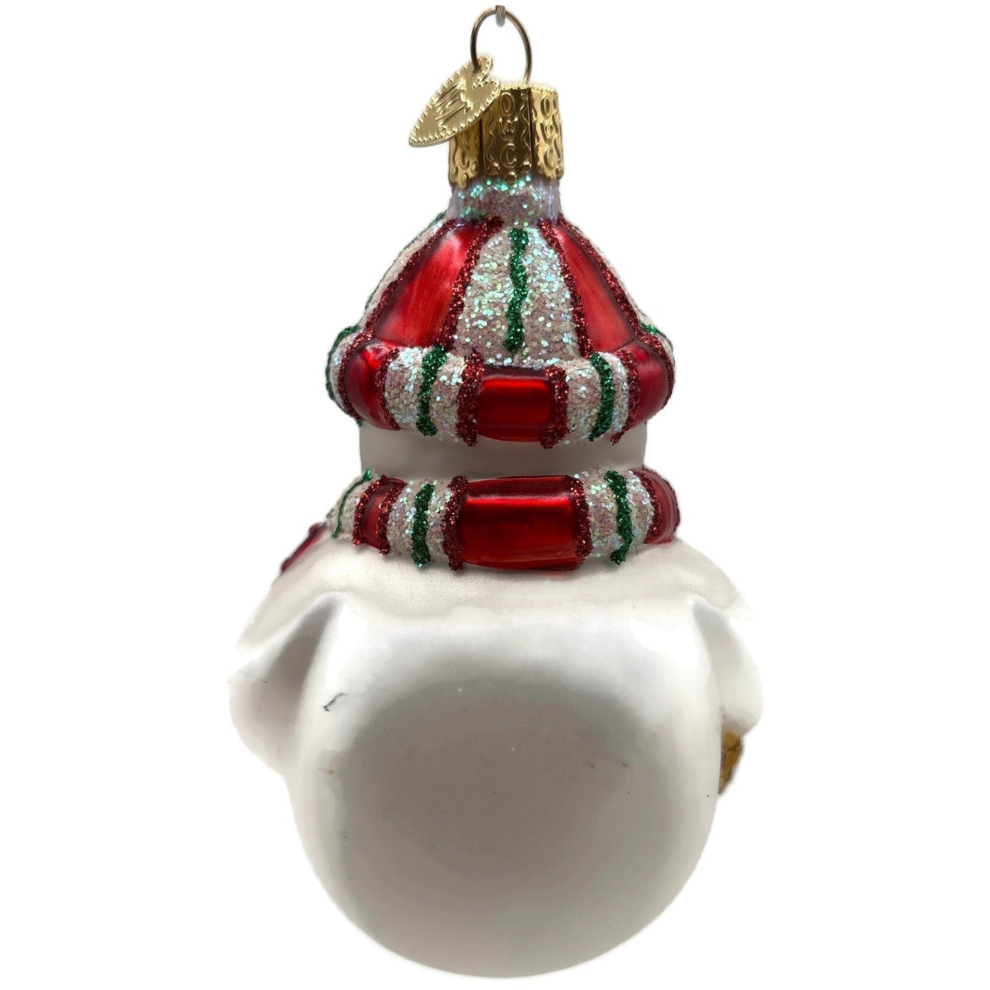 Old World Christmas Sweetie Pie Snowman Glitter Glass Christmas Tree Ornament