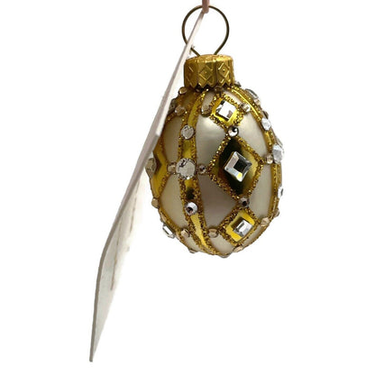 Patricia Breen Miniature Egg Henri Gold Crystals Easter Christmas Tree Ornament