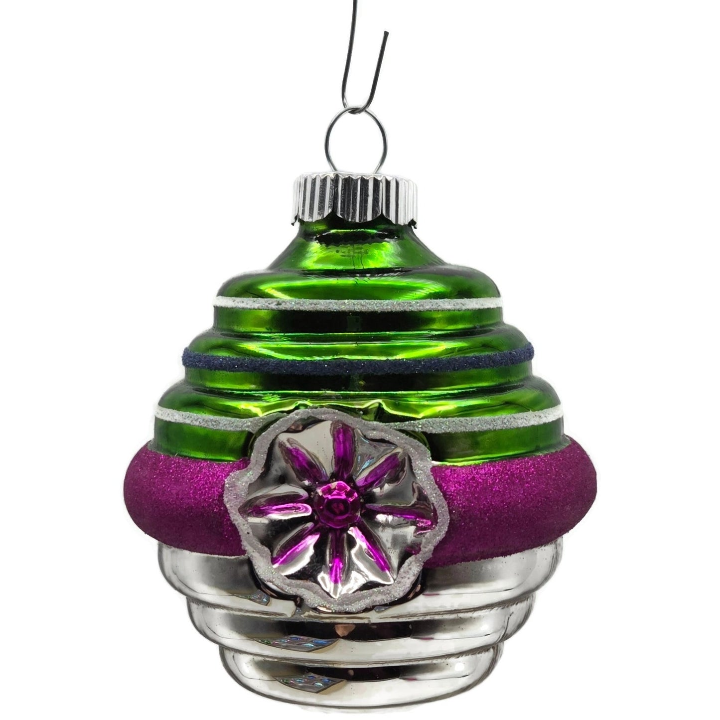 Christopher Radko Shiny Brite Lantern Reflector Christmas Tree Ornament Set of 6