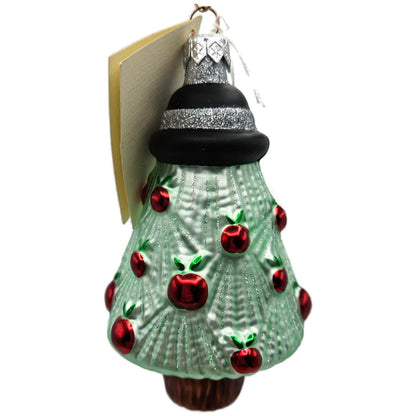 Patricia Breen Rene's Tree Black Band Glitter Apples Christmas Ornament 9837
