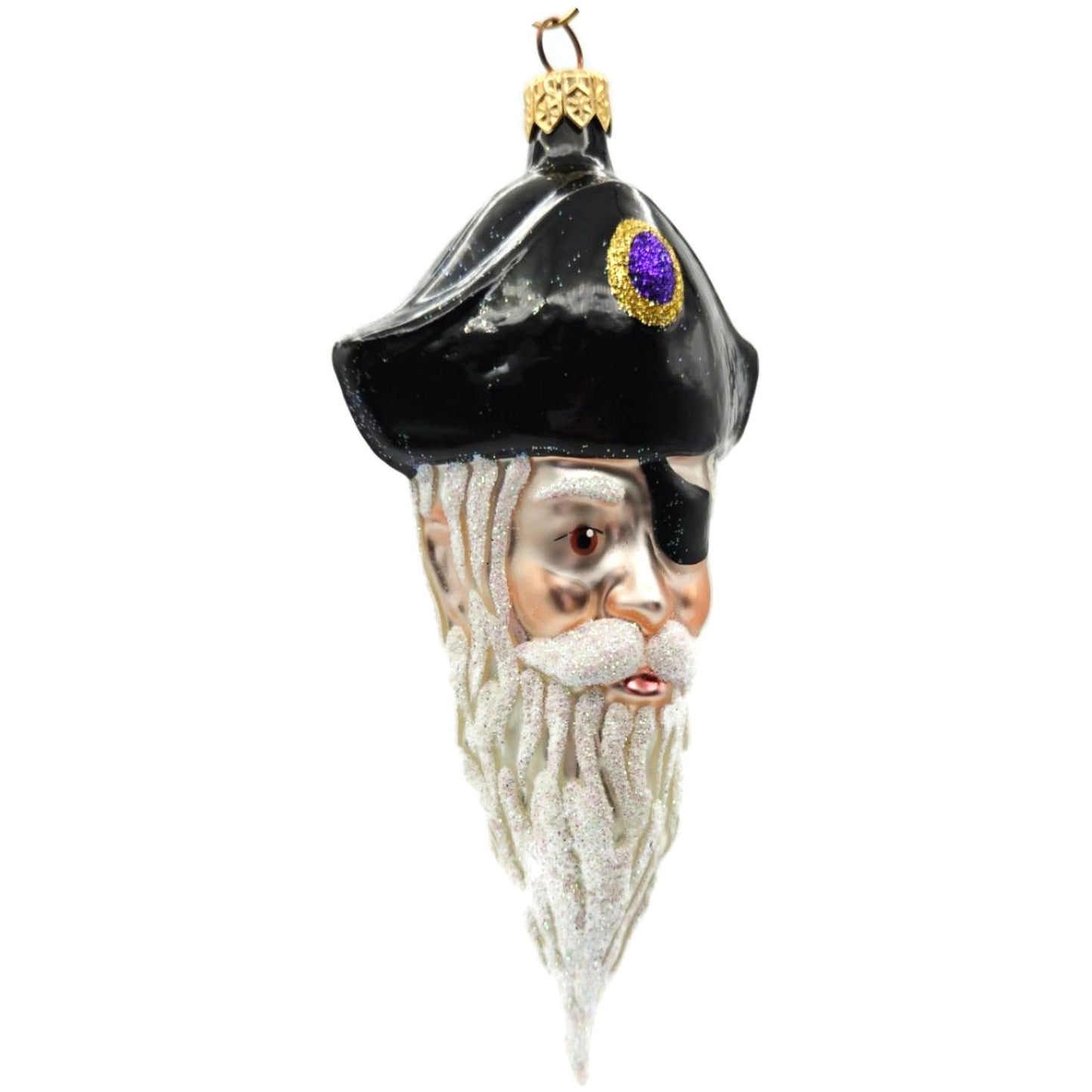 Patricia Breen Pirate Rex Black Santa Head Nautical Christmas Tree Ornament 9700