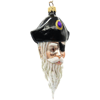 Patricia Breen Pirate Rex Black Santa Head Nautical Christmas Tree Ornament 9700