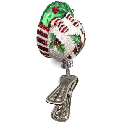 Patricia Breen Ultra Miniature Chameleon Candy Holly Clip On Christmas Ornament