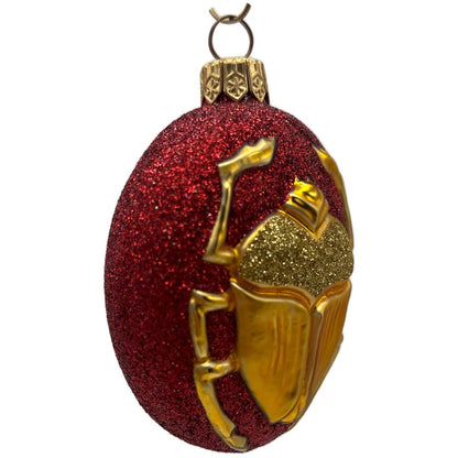 Patricia Breen Cleopatra's Scarab Red Gold Beetle Insect Christmas Tree Ornament