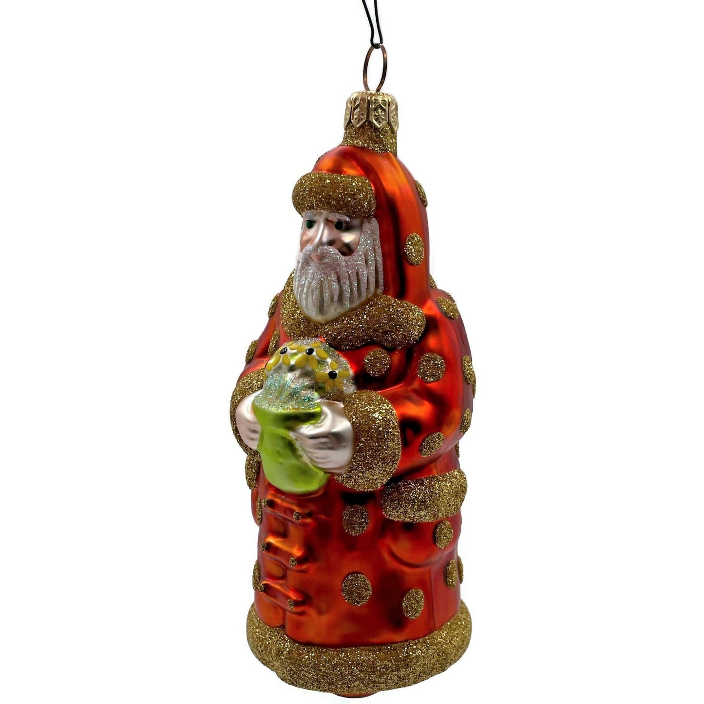 Patricia Breen Trustee Garden Santa Extra Dots Spring Christmas Tree Ornament