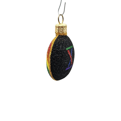 Patricia Breen Anniversary Medallion Black X Rainbow Christmas Holiday Ornament