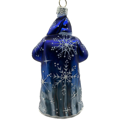 Patricia Breen Marionette Santa Reindeer Blue Snowflakes Christmas Ornament 2328