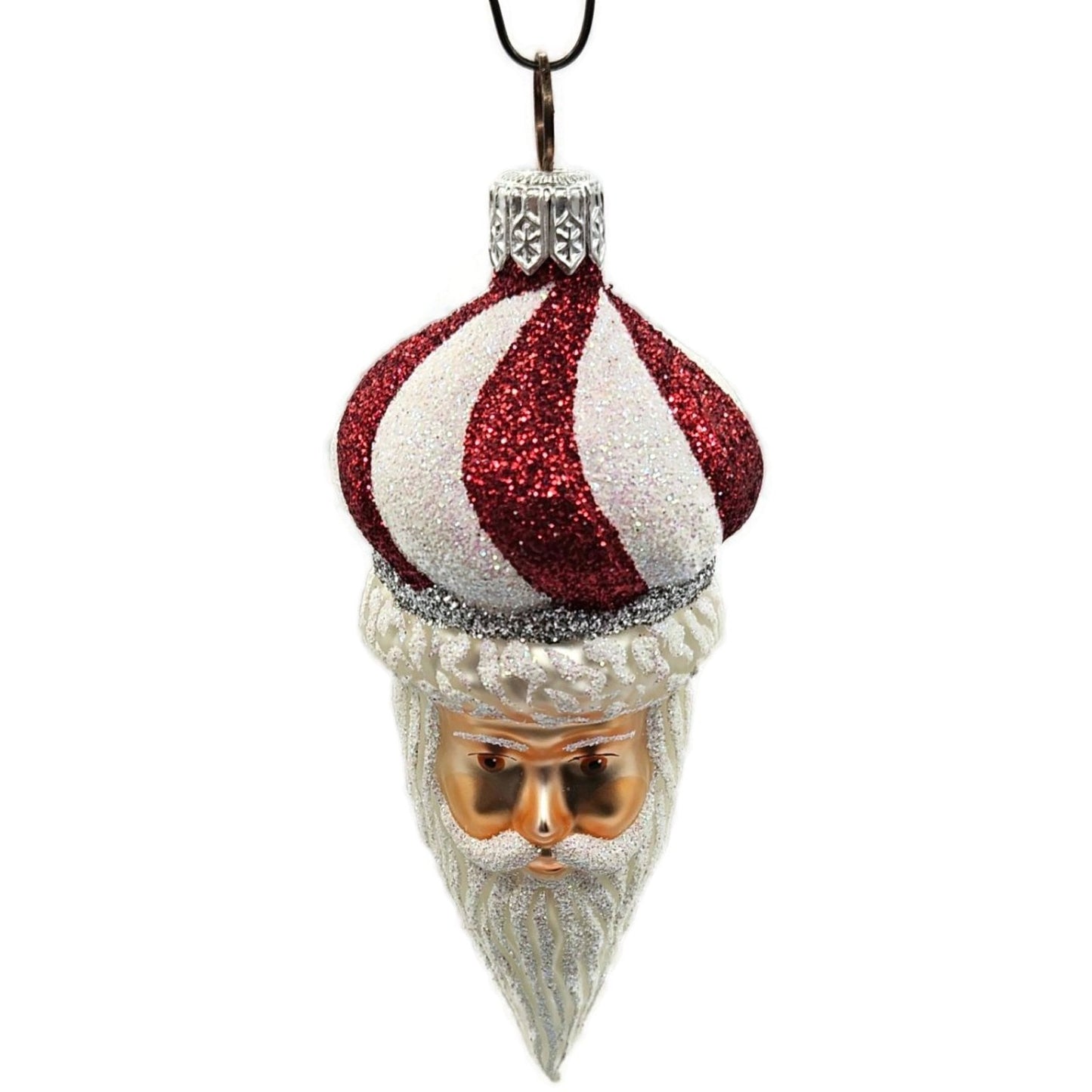 Patricia Breen Miniature Minsk Santa Red White Striped Christmas Tree Ornament