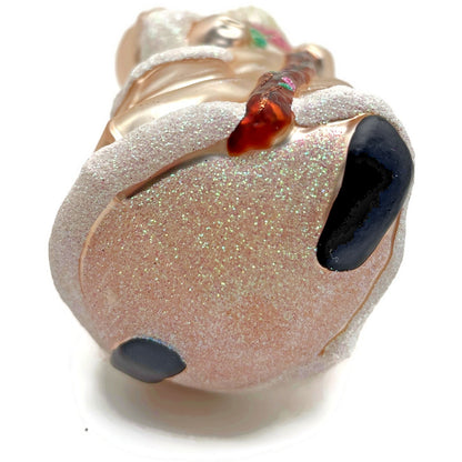 Patricia Breen Santa for Kevin Summer Pink Flowers On Staff Christmas Ornament