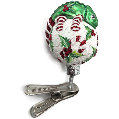 Patricia Breen Ultra Miniature Chameleon Candy Holly Clip On Christmas Ornament