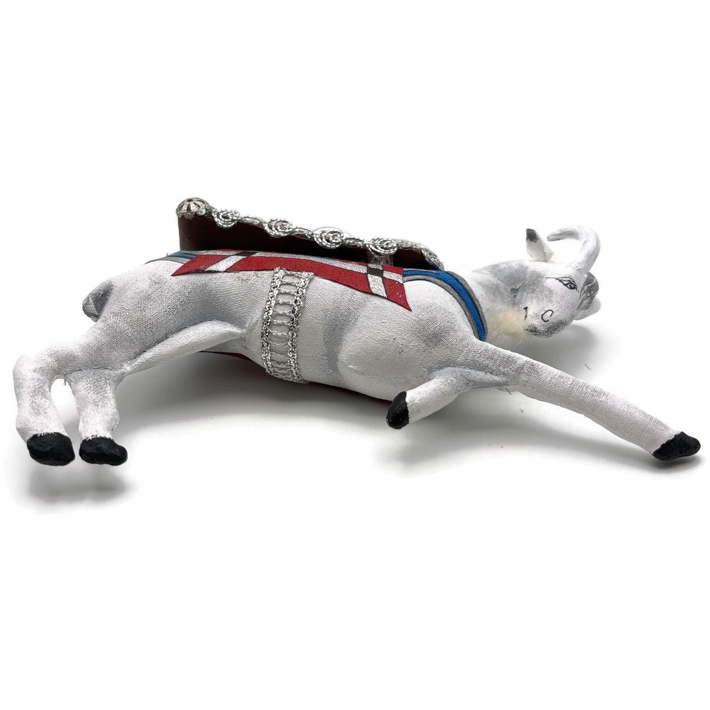 Gladys Boalt Carousel Goat Fabric Animal Handmade Christmas Tree Ornament Signed