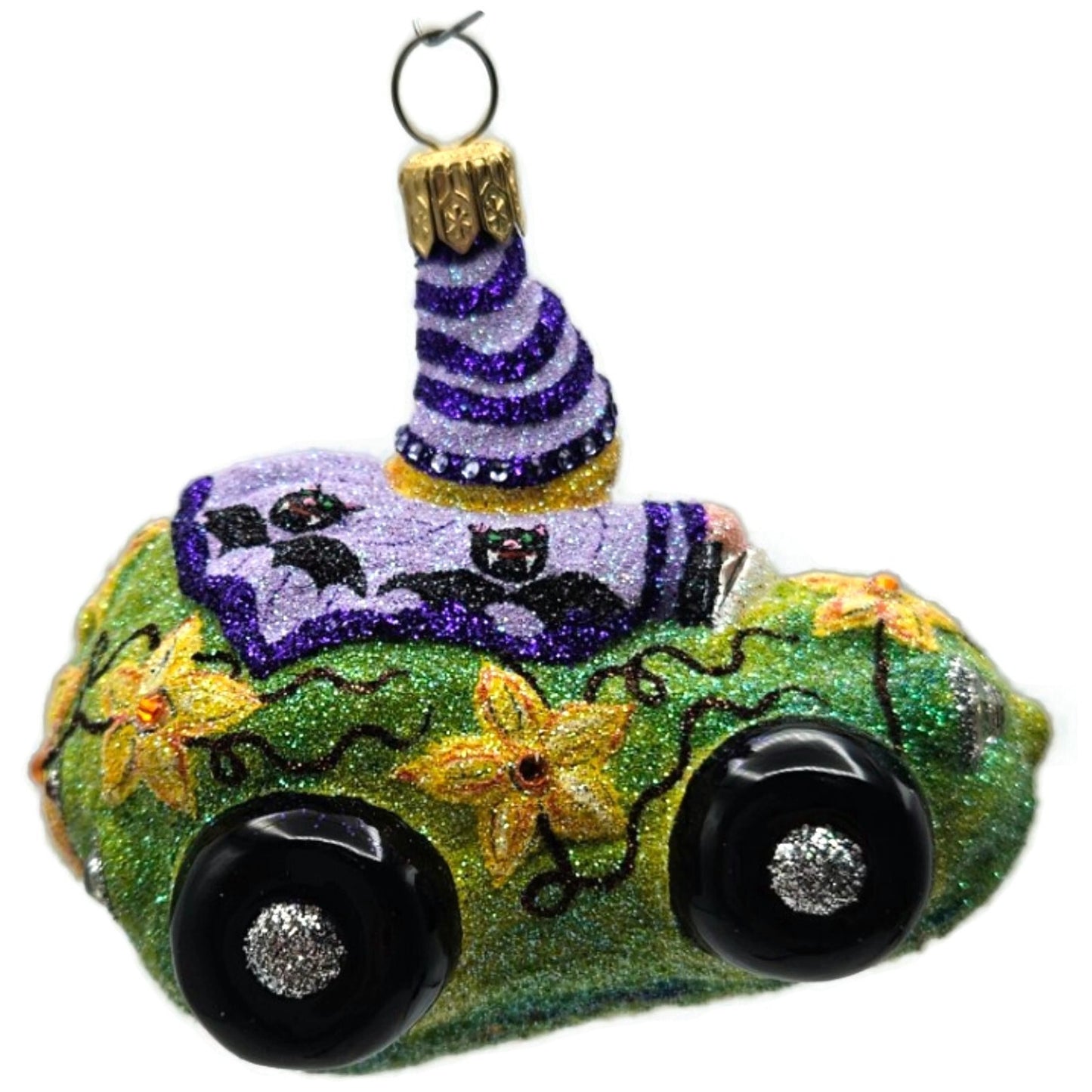 Patricia Breen Witch Way Green Lavender Hat Halloween Christmas Tree Ornament NM