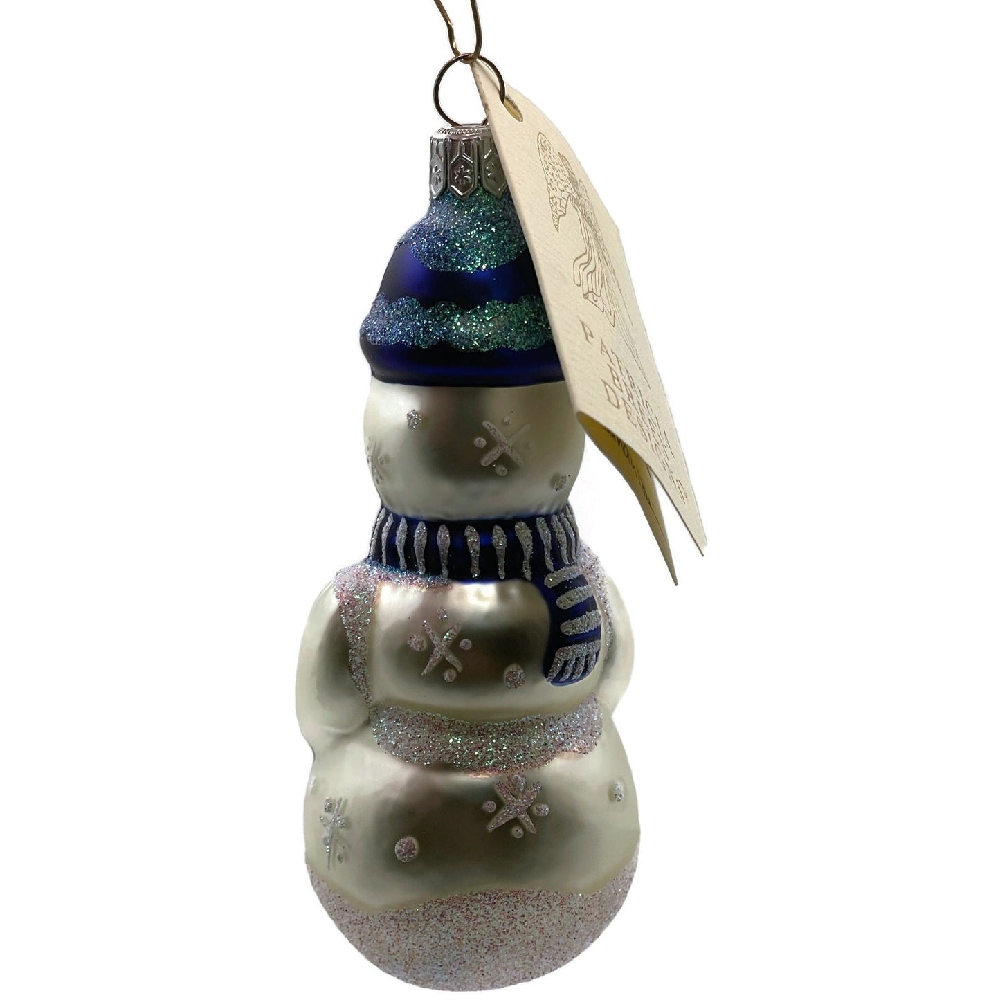 Patricia Breen Ornament Snowboy Blue Snowflakes Dots Family Christmas Tree Decor