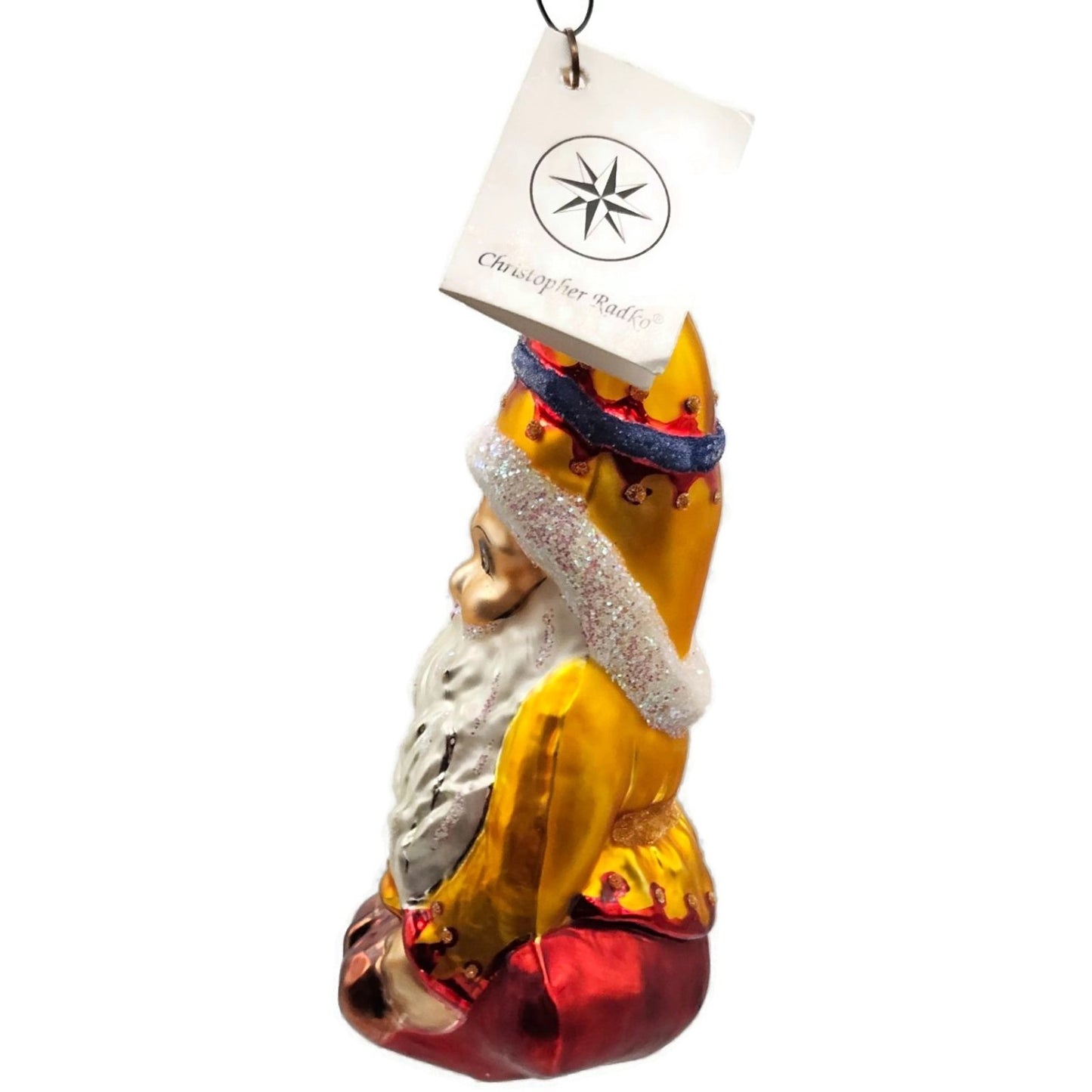 Christopher Radko Elfin Magic Sitting Gold Red Pants Christmas Tree Ornament
