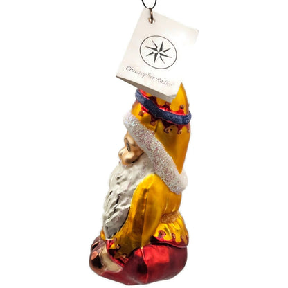 Christopher Radko Elfin Magic Sitting Gold Red Pants Christmas Tree Ornament