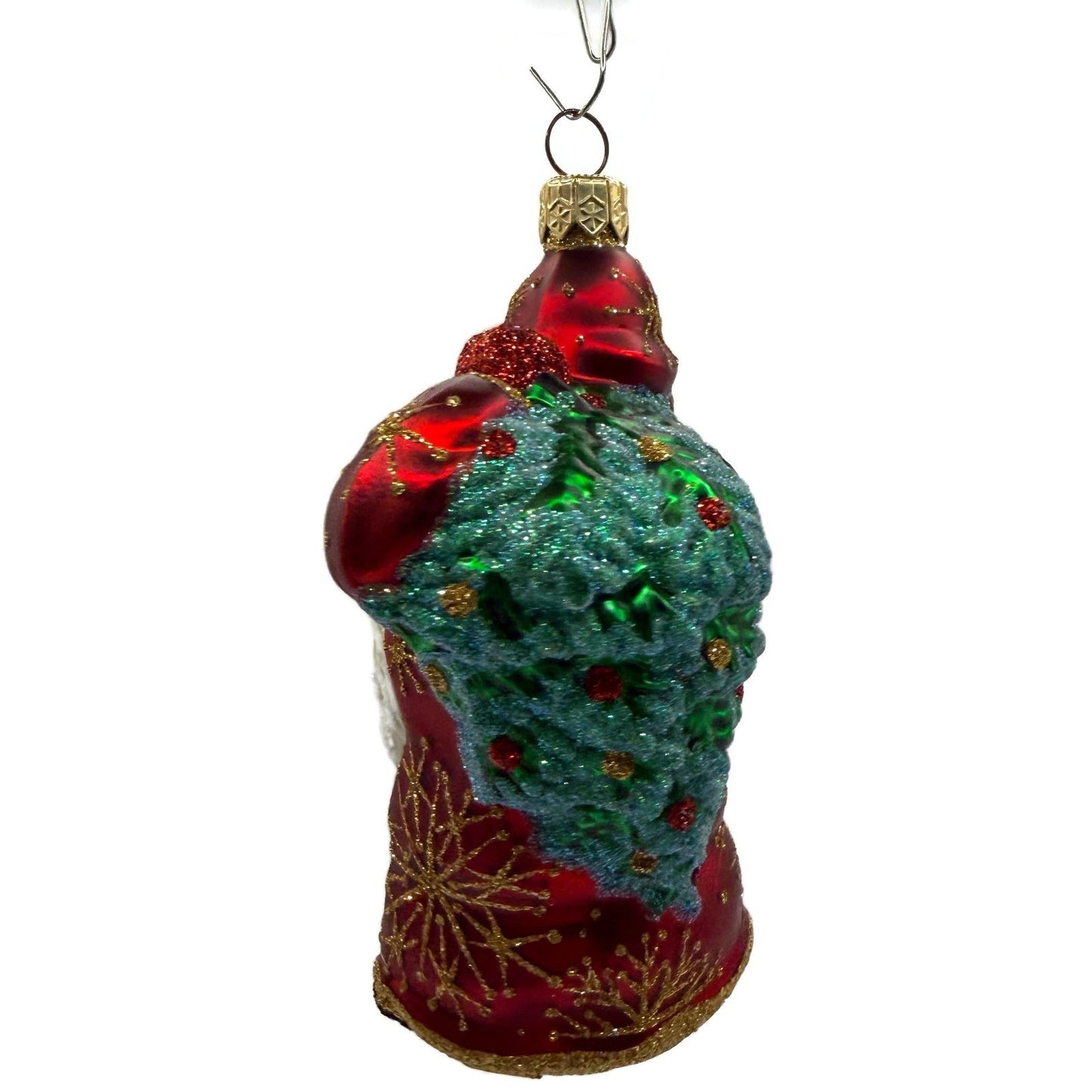 Patricia Breen Santa For Jason Gold Snowflakes Red Christmas Tree Ornament NM