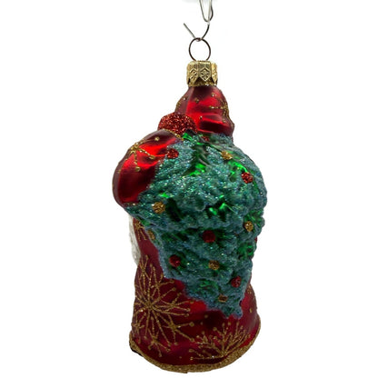 Patricia Breen Santa For Jason Gold Snowflakes Red Christmas Tree Ornament NM