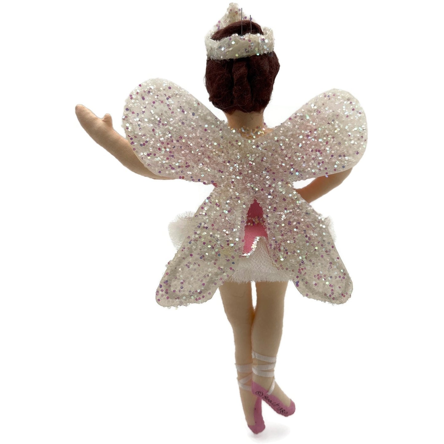 Gladys Boalt Sugar Plum Fairy Nutcracker Pink Fabric Christmas Ornament Signed