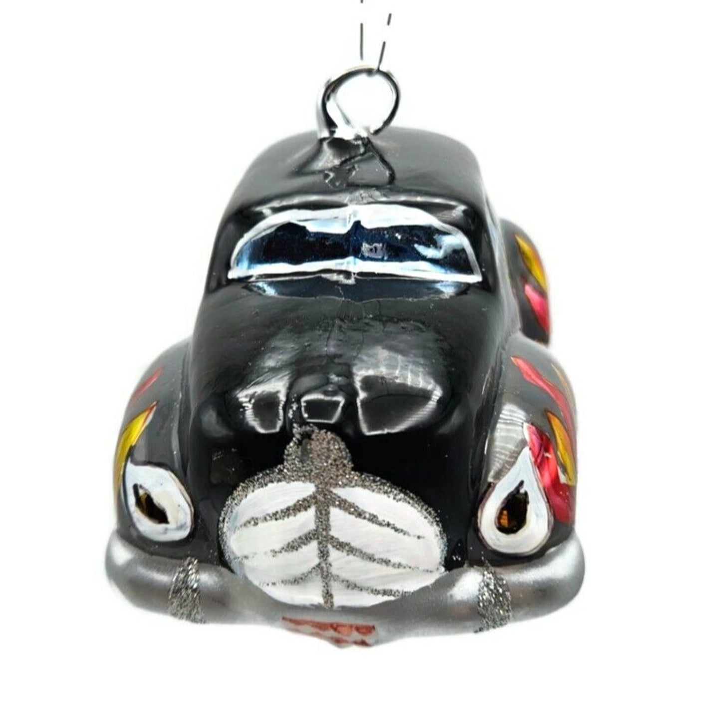 Christopher Radko Hot Wheels Black Hot Rod Car Christmas Tree Ornament 98-1420