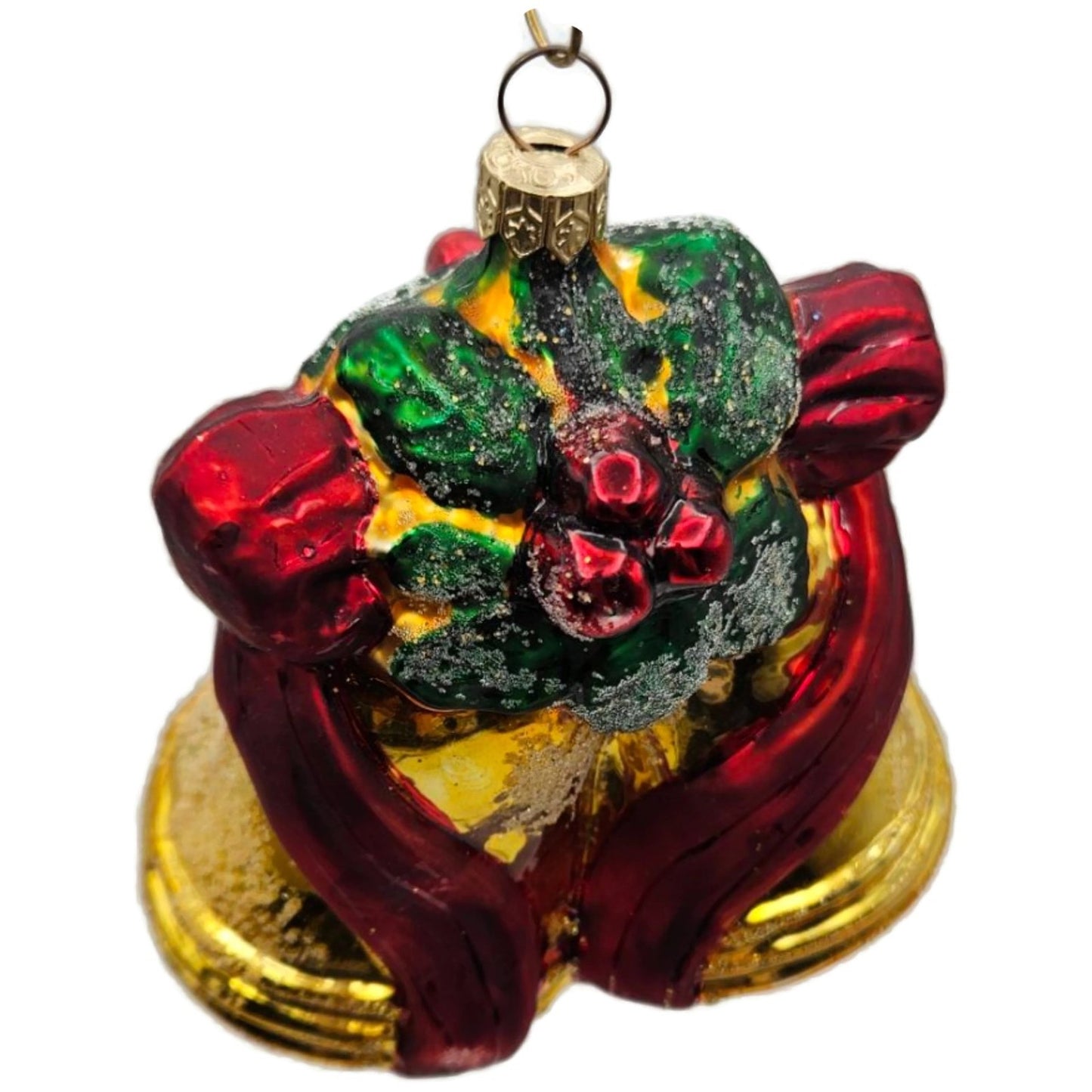 Christopher Radko Noel's Bells Gold Red Christmas Tree Ornament 97-208-0