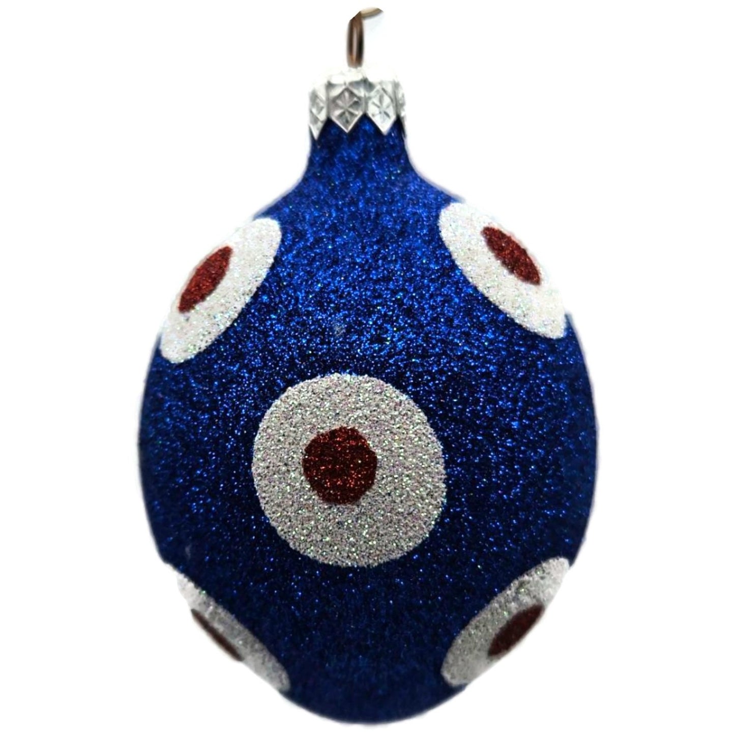 Patricia Breen Egg Blue White Red Polka Dot Easter Christmas Tree Ornament KKS