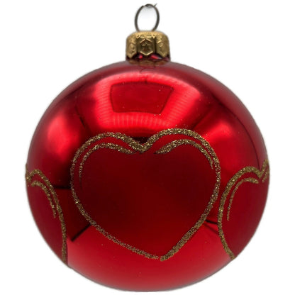 Christopher Radko Red Hearts Valentines Orb Christmas Tree Ornament