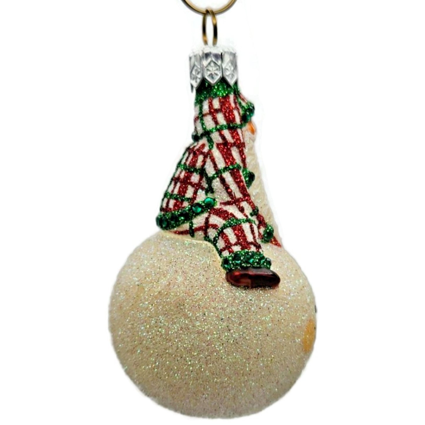 Patricia Breen Snow Frolic Plaid Santa Claus Snowman Christmas Ornament 2351