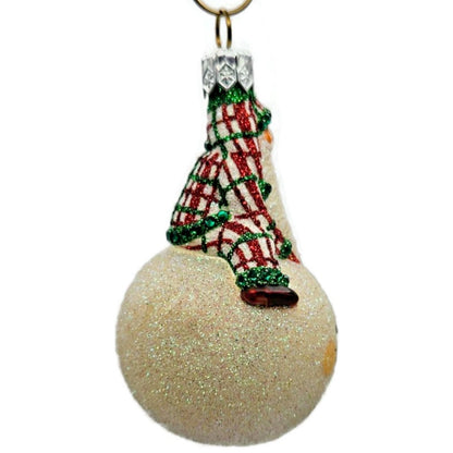 Patricia Breen Snow Frolic Plaid Santa Claus Snowman Christmas Ornament 2351