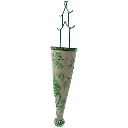 Patricia Breen Pagoda Cornucopia Peacock Chinoiserie Green Christmas Ornament