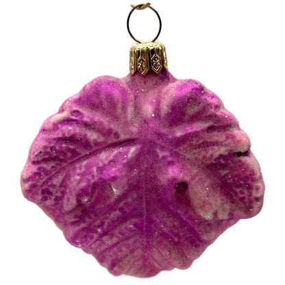 Christopher Radko Autumn Jewels Pink Frosted Leaf Christmas Ornament 96-106-0