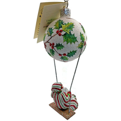 Patricia Breen Ornament Swing Time Holly Santa Claus Stripe Christmas Tree Decor