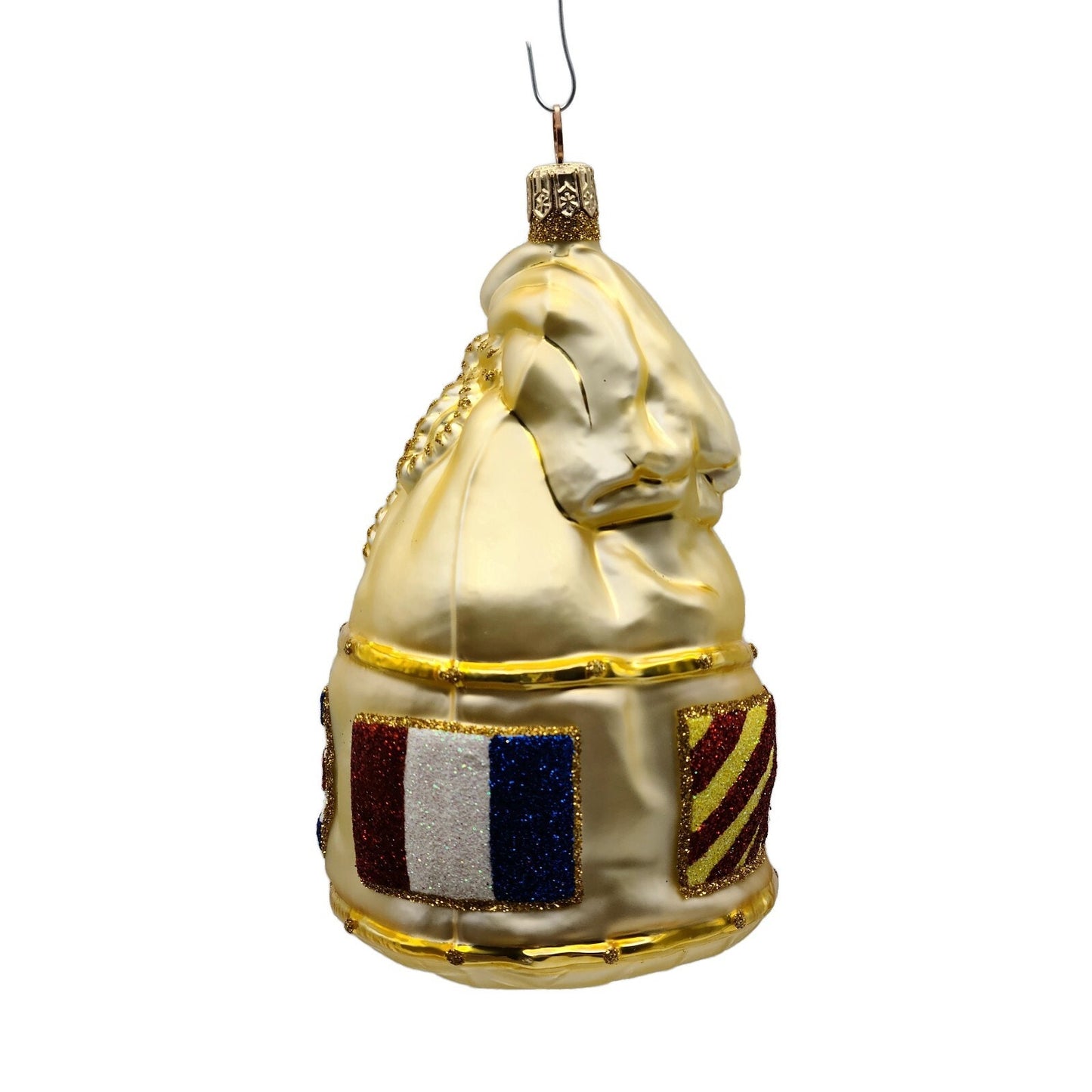 Patricia Breen Santas Duffel Bag Gold Flags Christmas Holiday Tree Ornament