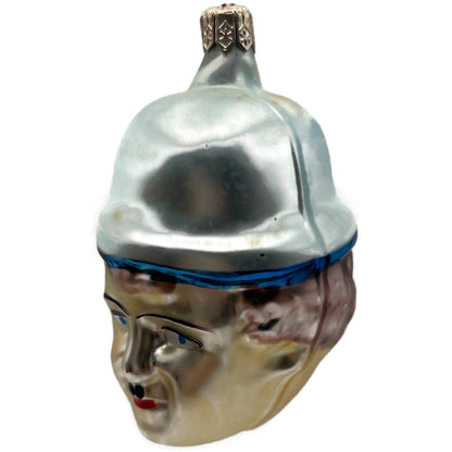Christopher Radko Charlie Chaplin Head Black Hat Glass Christmas Tree Ornament