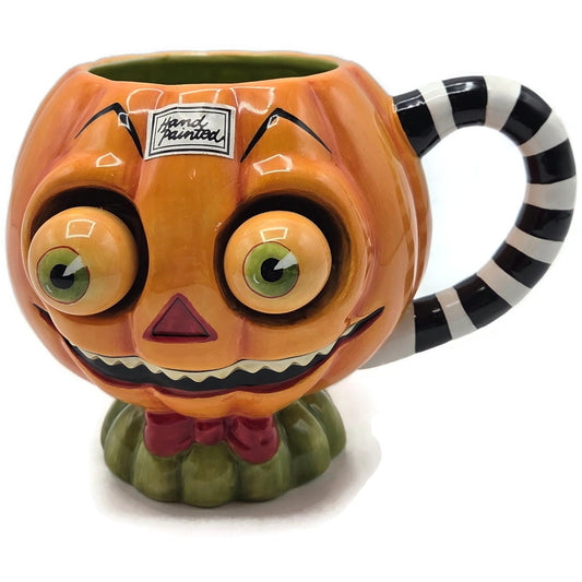 Department 56 Halloween Google Eye Pumpkin Coffee Tea Mug Cup Ceramic 56.34599