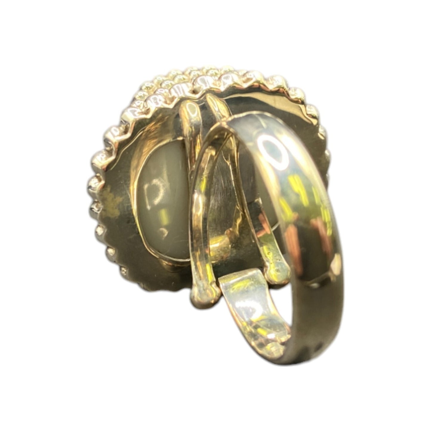 Zebra Jasper Cushion Cut Ring Crystal Sterling Silver Gold Plated Sejan Stamped