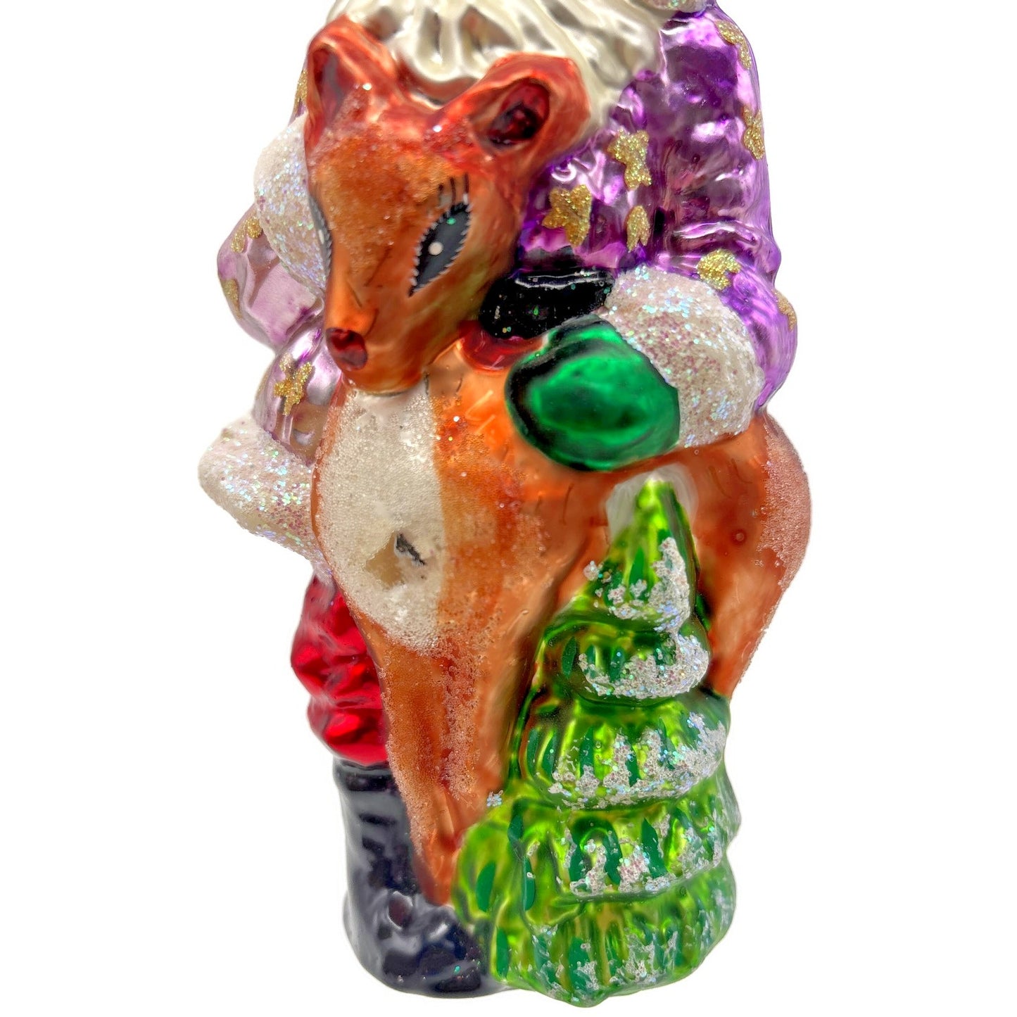Christopher Radko Santa's Helper Deer Glitter Christmas Tree Ornament 98-206-0
