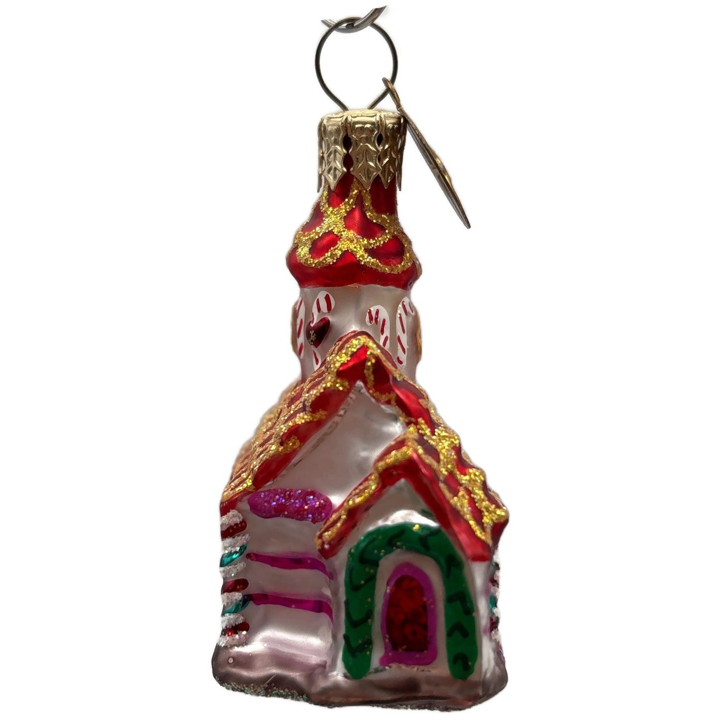 Christopher Radko Gingerbread Chapel Micro Gem Christmas Tree Ornament 01-0798-0