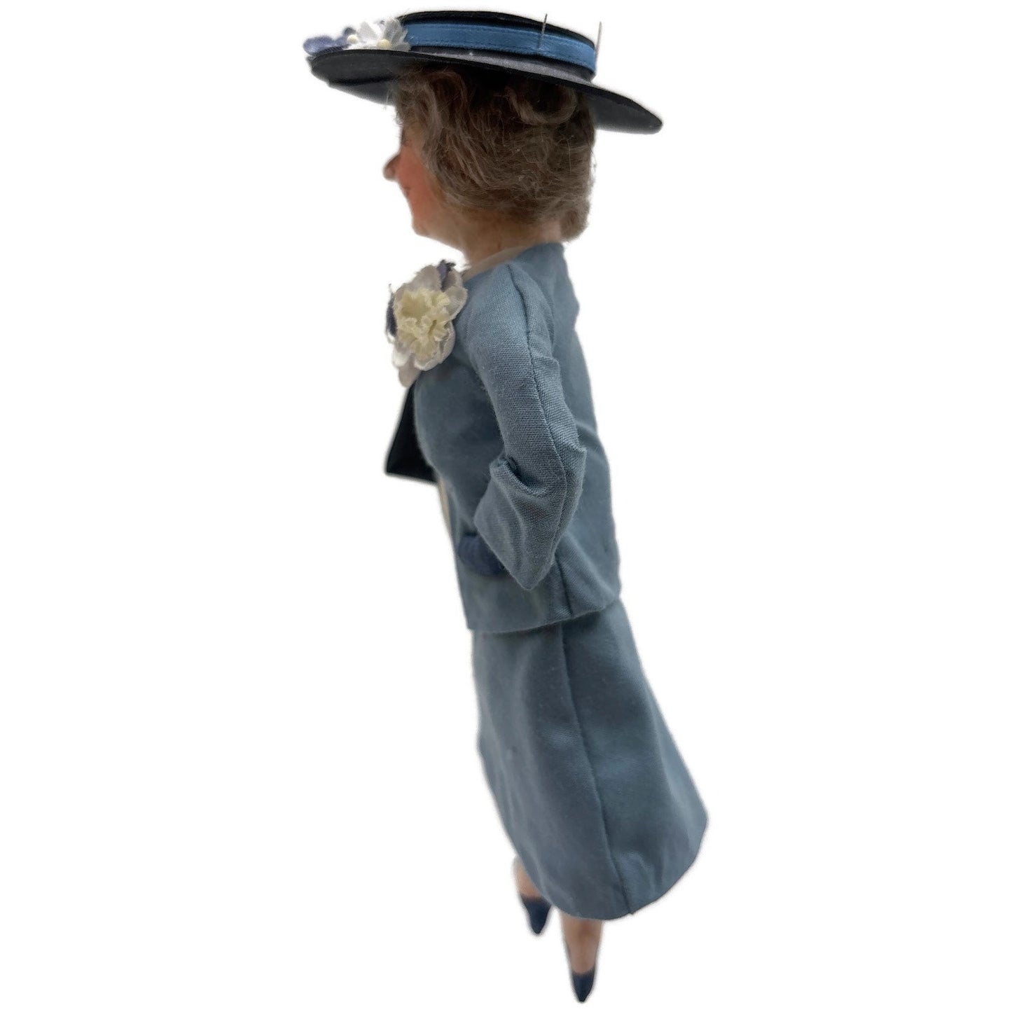 Gladys Boalt First Lady Eleanor Roosevelt Blue Fabric Christmas Ornament Signed