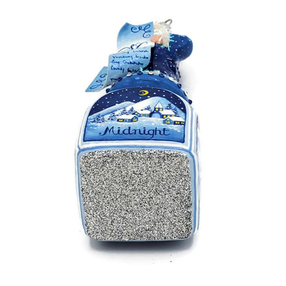 Patricia Breen Checking it Twice Midnight Blue Santa Jeweled Christmas Ornament