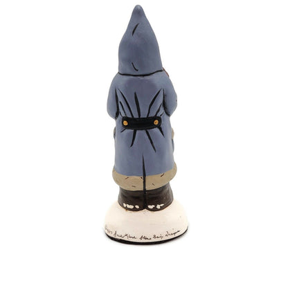 Blue Father Christmas with Mini Helper Chalkware Folk Art 2017 Holiday Figurine