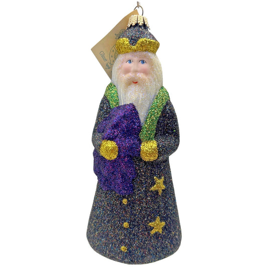 Larry Fraga Mr. Fabulous Glitter Series Green Purple Christmas Tree Ornament