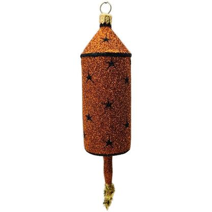 Patricia Breen Halloween Blastoff Orange Stars Black Cat Christmas Ornament 2228
