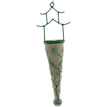 Patricia Breen Pagoda Cornucopia Peacock Chinoiserie Green Christmas Ornament