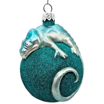 Patricia Breen Chameleon Turquoise Glittered Christmas Holiday Tree Ornament