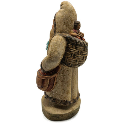 Vaillancourt Father Christmas Ice Cream Mould in White Folk Art Chalkware Figure