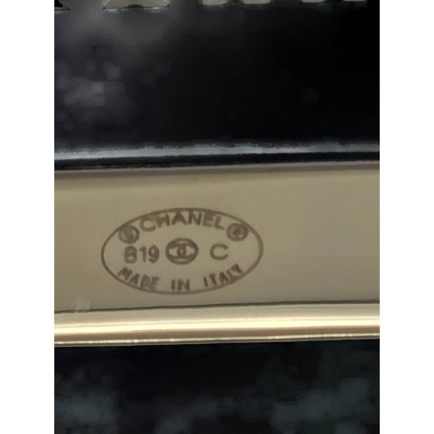 Chanel 19C Rue Cambon Paris Letter Brooch Pin AB0919 CC Logo Pearl Airmail Blue