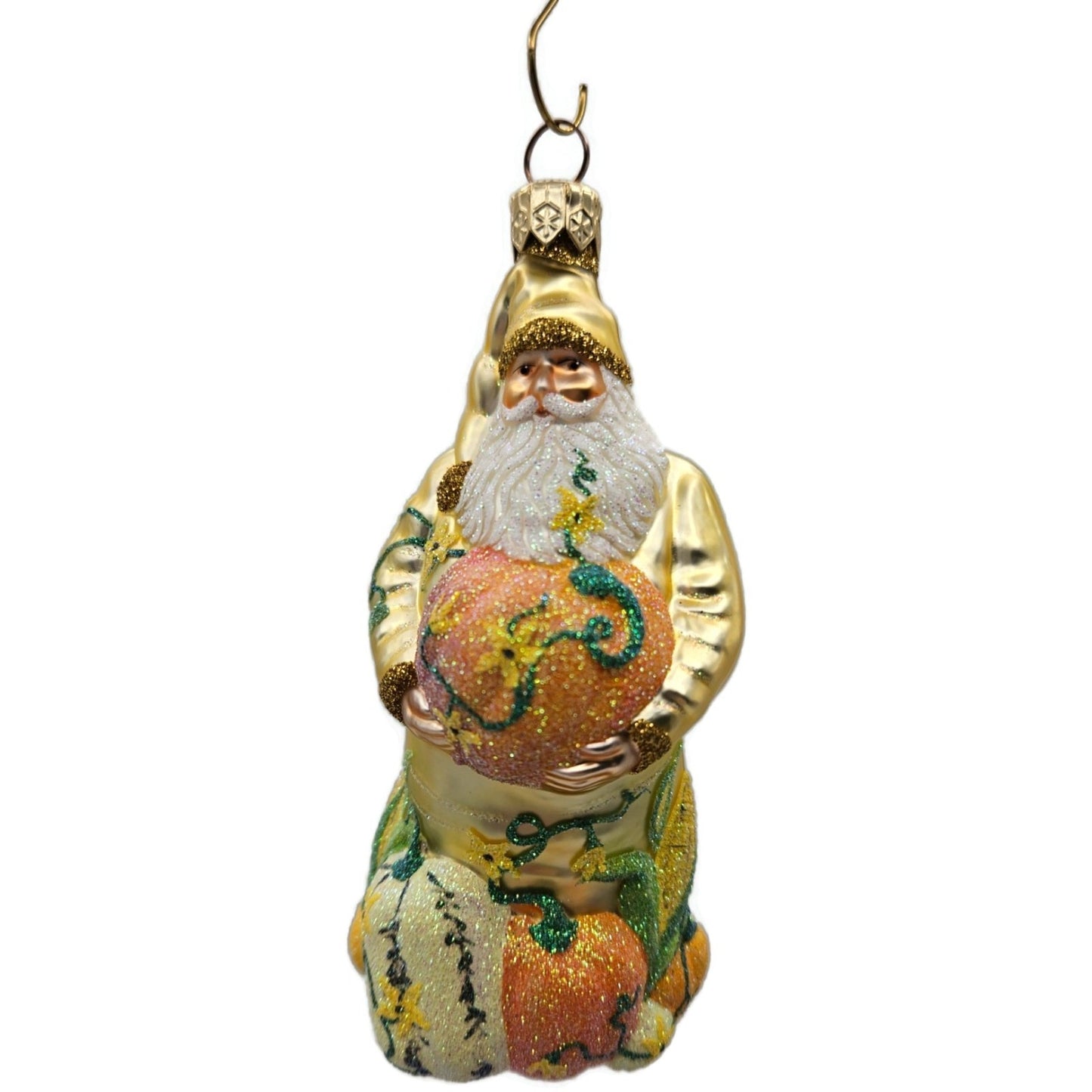 Patricia Breen Harvest Santa Gold Pumpkins Fall Christmas Ornament Signed 2230