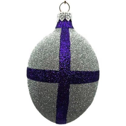 Patricia Breen Egg Gray Purple Present Easter Christmas Tree Ornament TCS