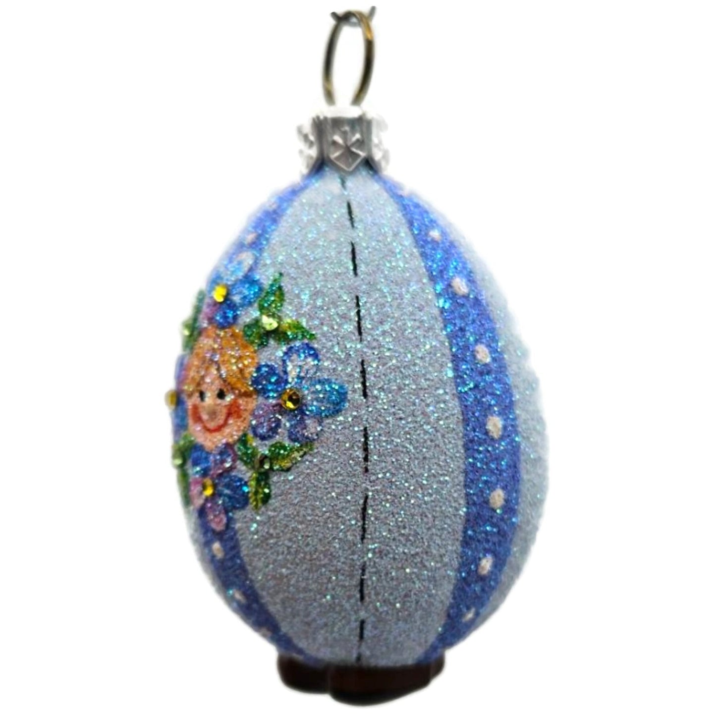Patricia Breen Easter Egg Masquerade Forget-Me-Not Floral Christmas Ornament